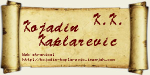 Kojadin Kaplarević vizit kartica